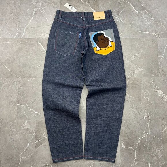 Vintage Fat Albert Jeans Mens 32x34 Platinum Fubu Loose Baggy y2k Hip Hop Rap - Picture 1 of 16